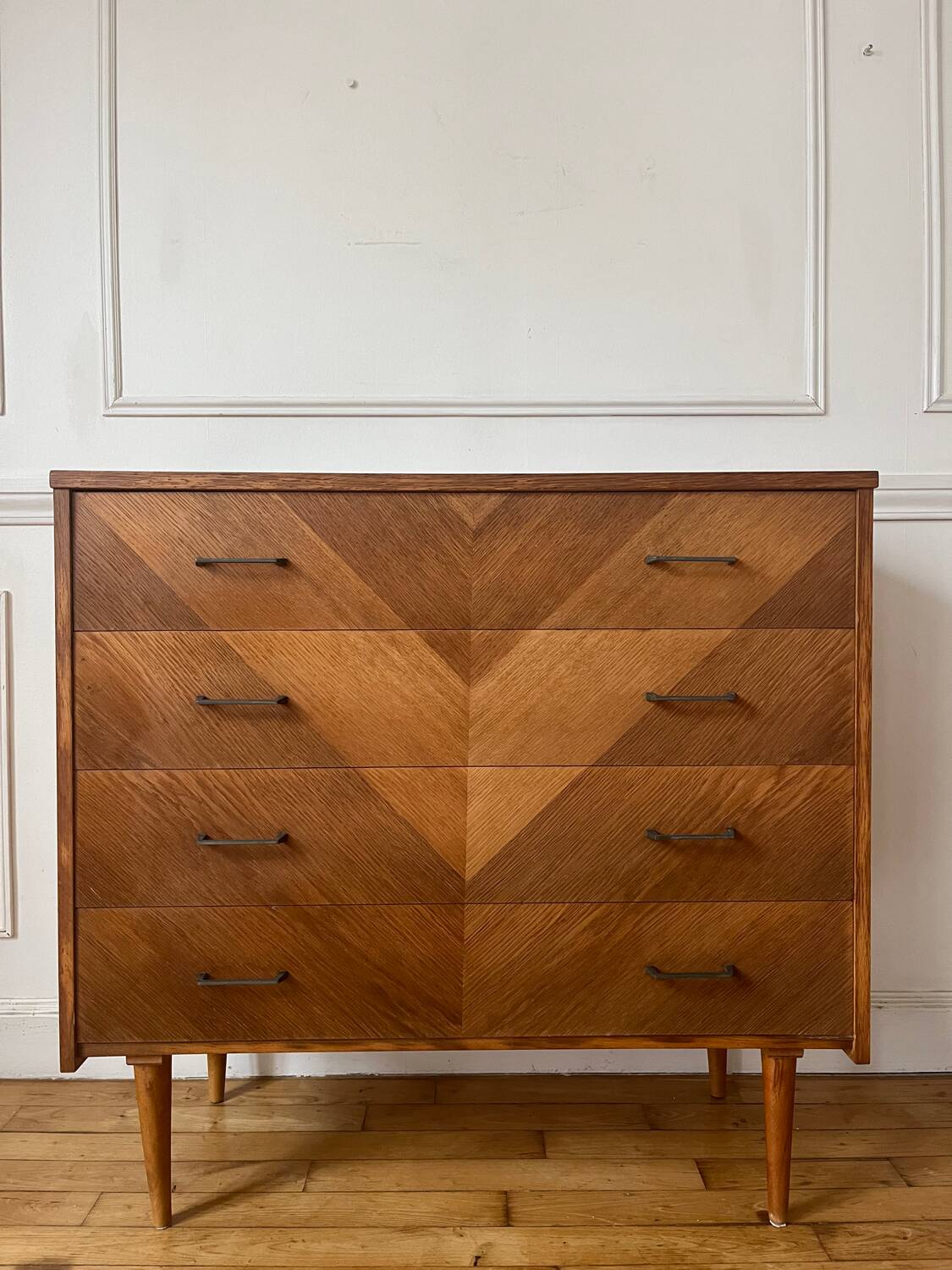 Commode en bois vintage années 50