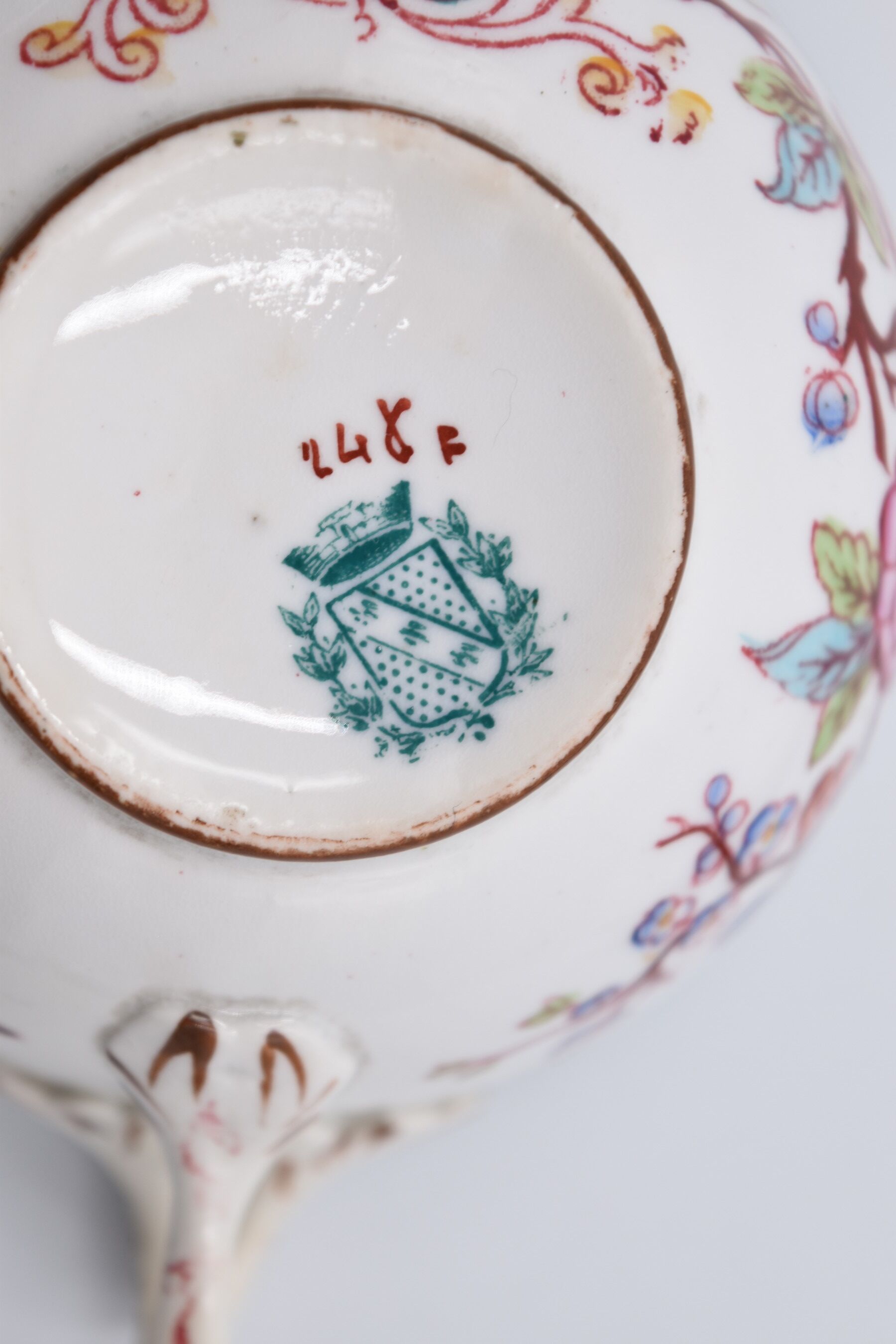 Cup and under cup Sarreguemines décor Minton n°248