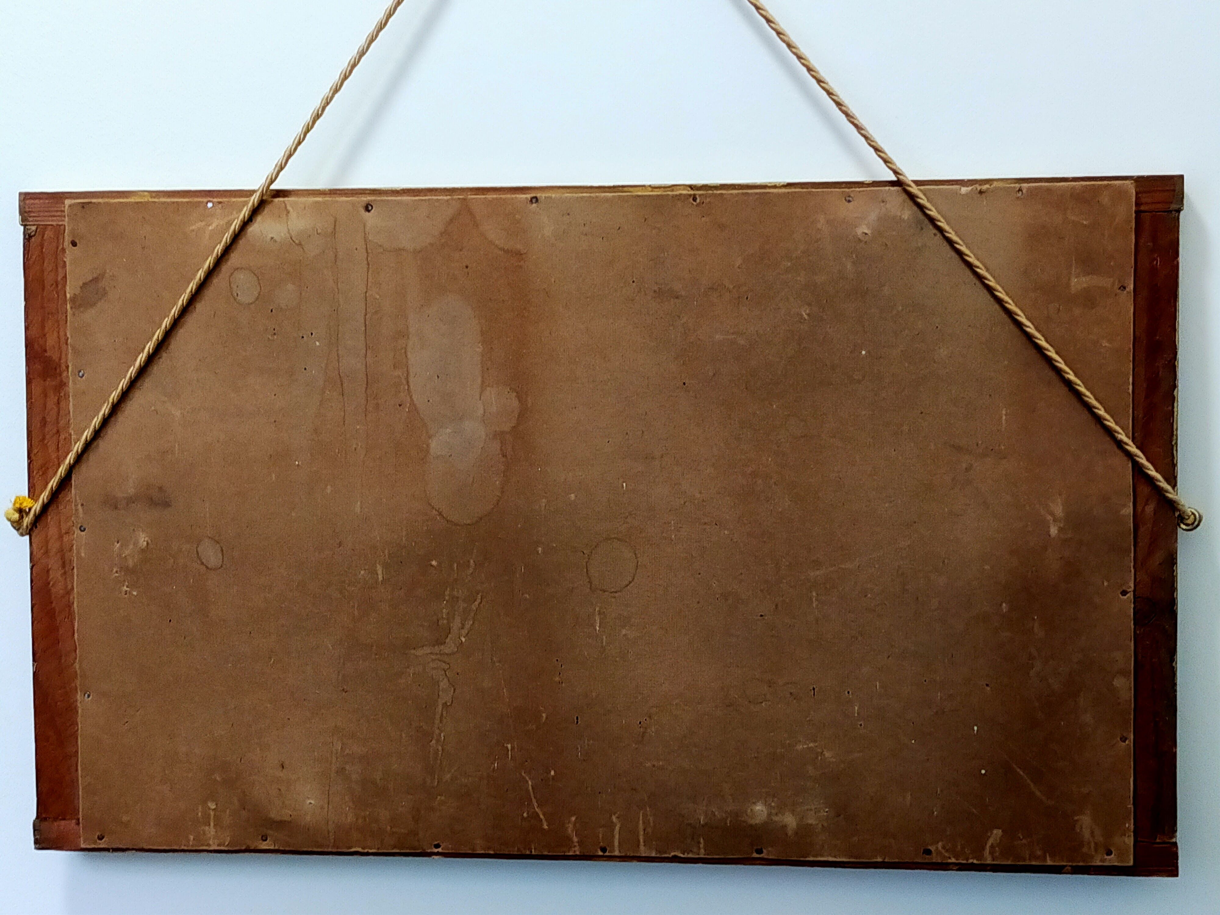 Art-deco gold mirror with vegetal décor  52x31cm