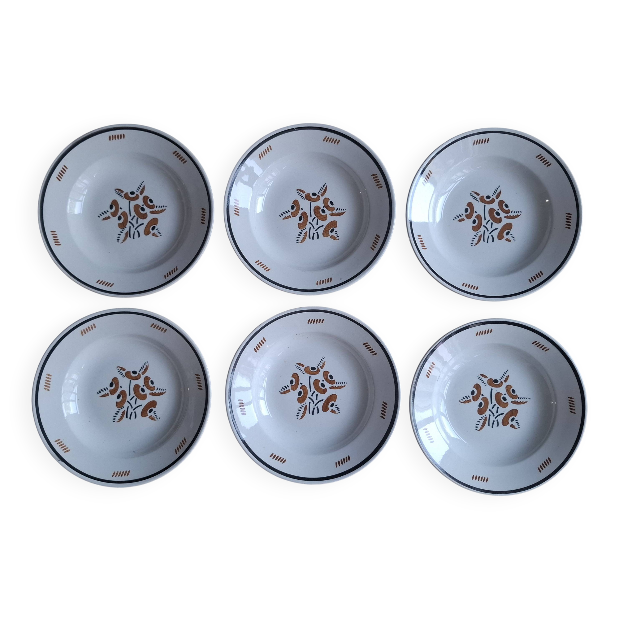 Set of 6 Luneville OOnon plates