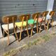 Suite 5 chaises bistrot chêne claire vernis (baumann) pied compas