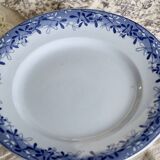 Compotier antique en faïence U&C Sarreguemines, modèle Mimosa