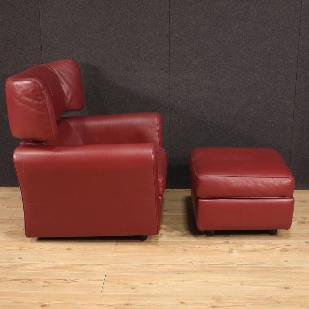 Italian armchair with footstool design production Zanotta