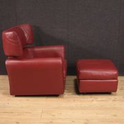 Italian armchair with footstool design production Zanotta