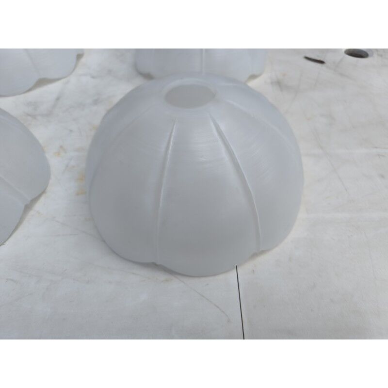Set of 9 vintage white opaline glass pendants