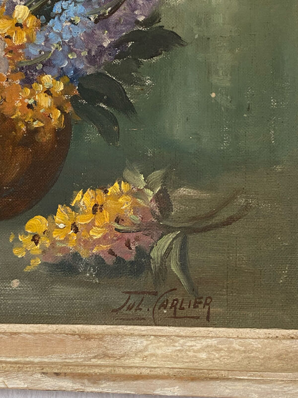 Tableaux Hst fleurs signé Jul. Carlier