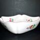 Salad bowl square cut floral vintage earthenware KG LUNEVILLE model Lamppost polychrome
