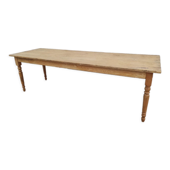 Farmhouse table turned foot and light wood 250cm