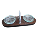 Vide-poche Art Déco en bois, verre gravé et métal chromé