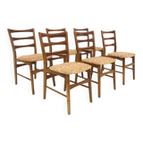 Set of 6 Scandinavian chairs in teak and oak, Sweden, 1960
