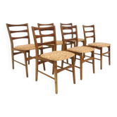 Set of 6 Scandinavian chairs in teak and oak, Sweden, 1960