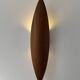 XL vintage wall lamp, thermoformed wood, France, 1970