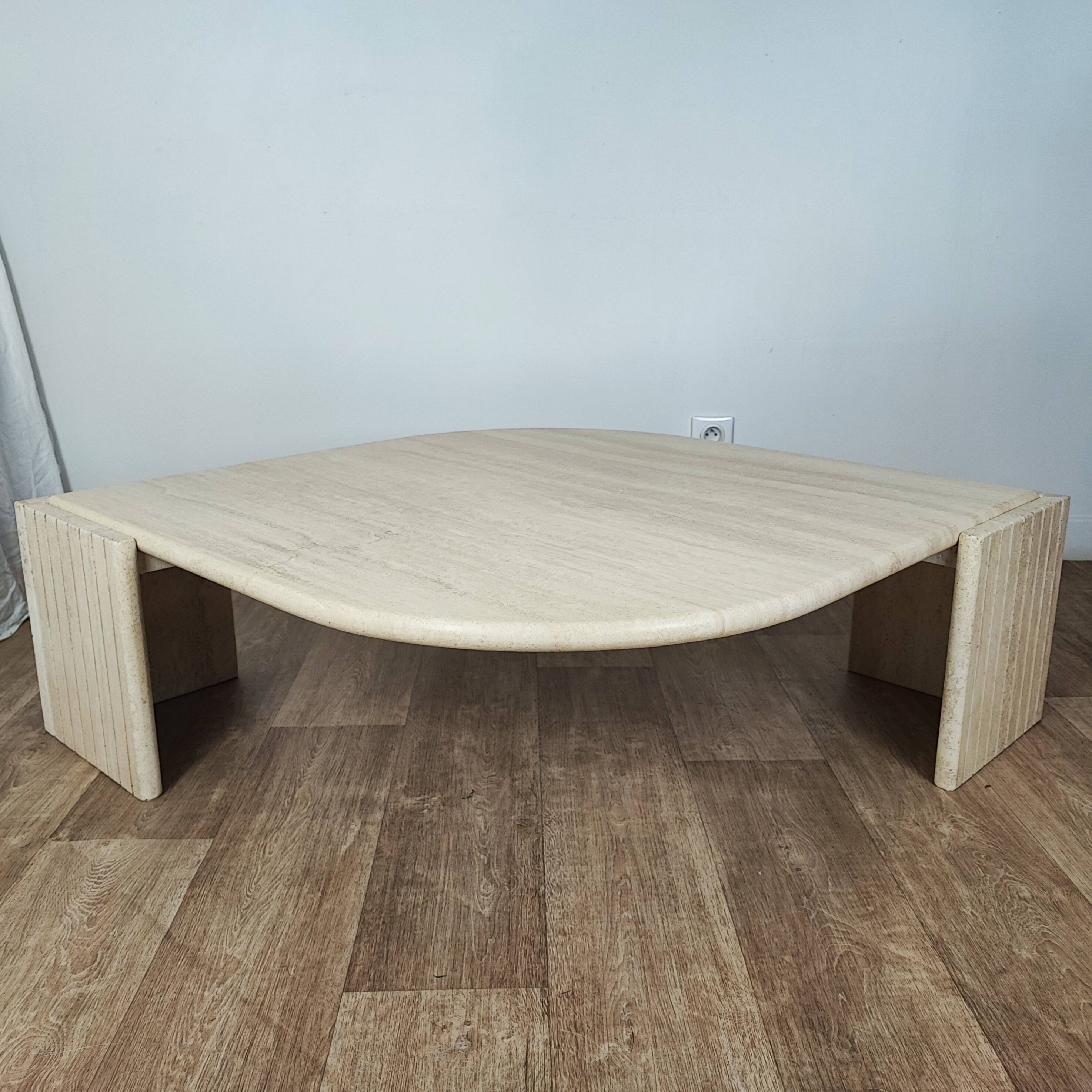 Roche Bobois 70' travertine coffee table