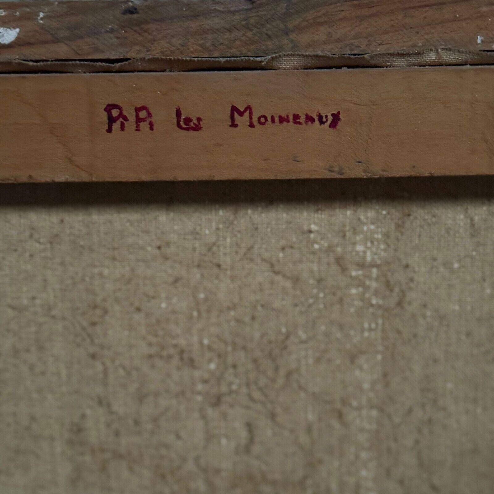 Oil on canvas landscape with Vendée basket by C. Bonno 1949