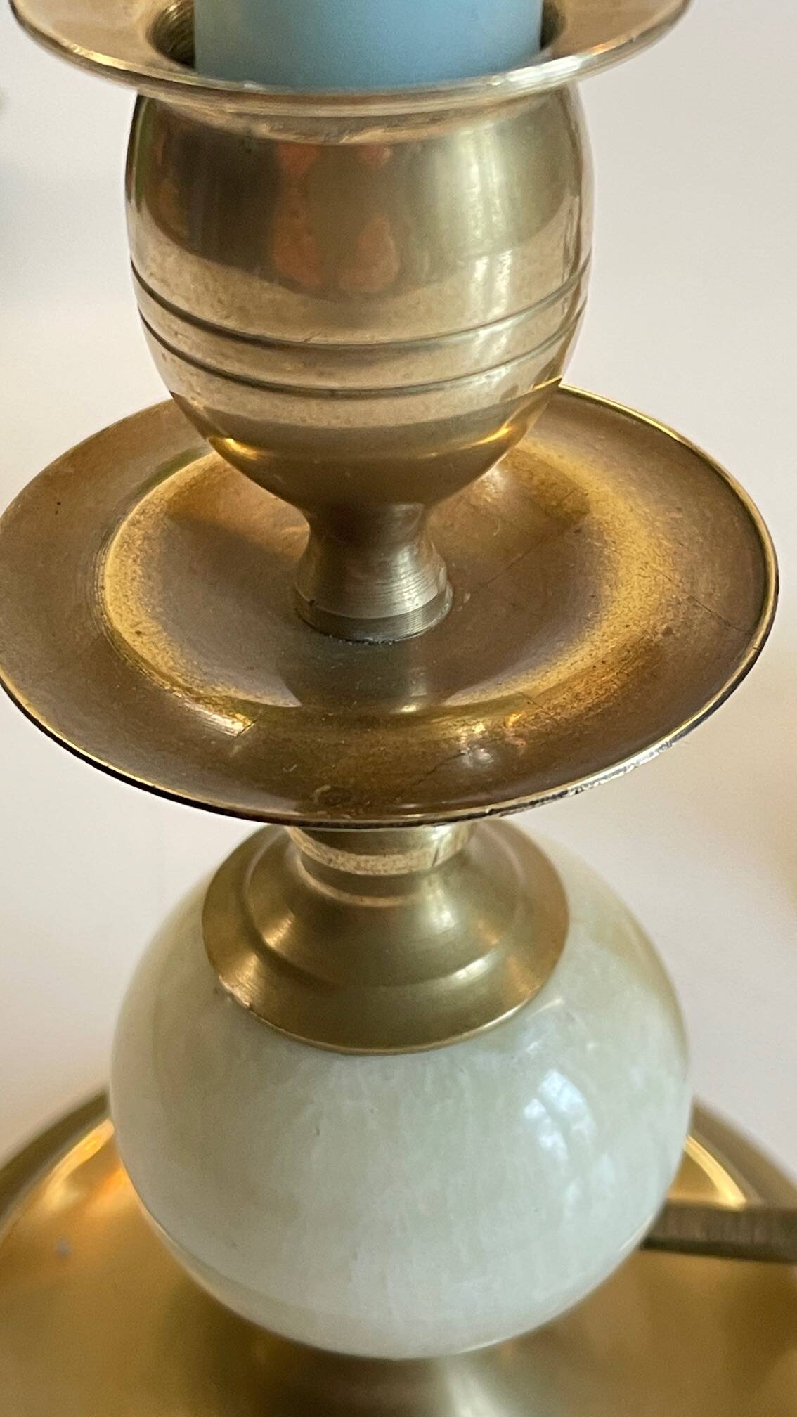 BOUGEOIRS Vintage Onyx Marble and Brass