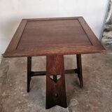 Arts and crafts style oak side table, 1950s