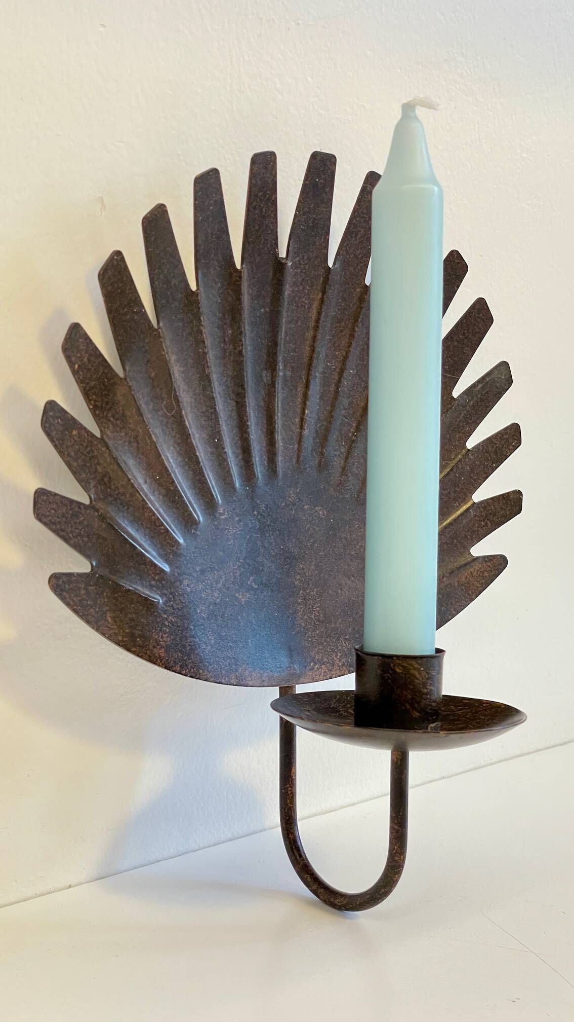Brown patina wall candle holder