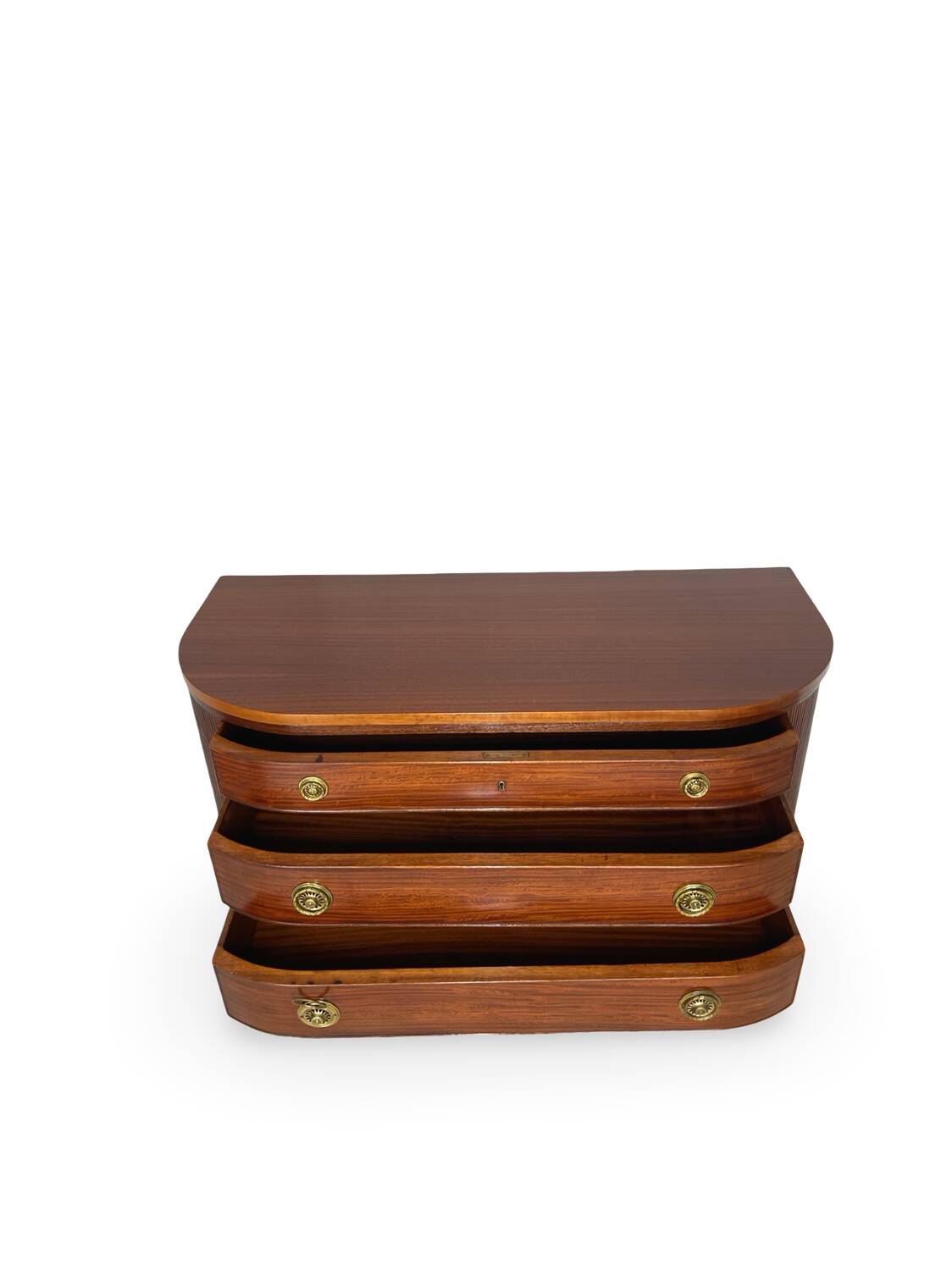 Large half-moon shaped chest of drawers/hall console, 1930s/1940s.
