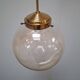 Midcentury Brass and Smoked Bubble Glass Pendant by Kamenický Šenov, 1960s