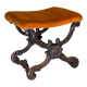 Tabouret en X, bois sculpté, XIXème siècle