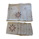 Set tablecloth and 6 matching towels, embroidered, origin Brazil