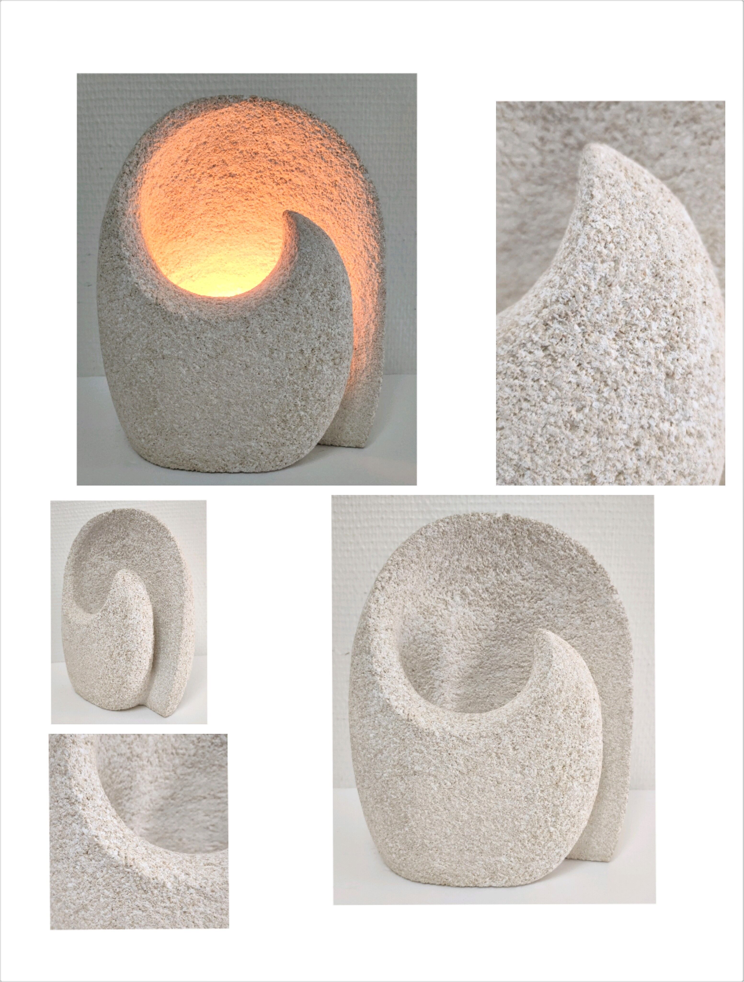 Lamp stone carved design 70s