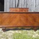 Former art deco bed 2 people wood - vintage golden ornaments