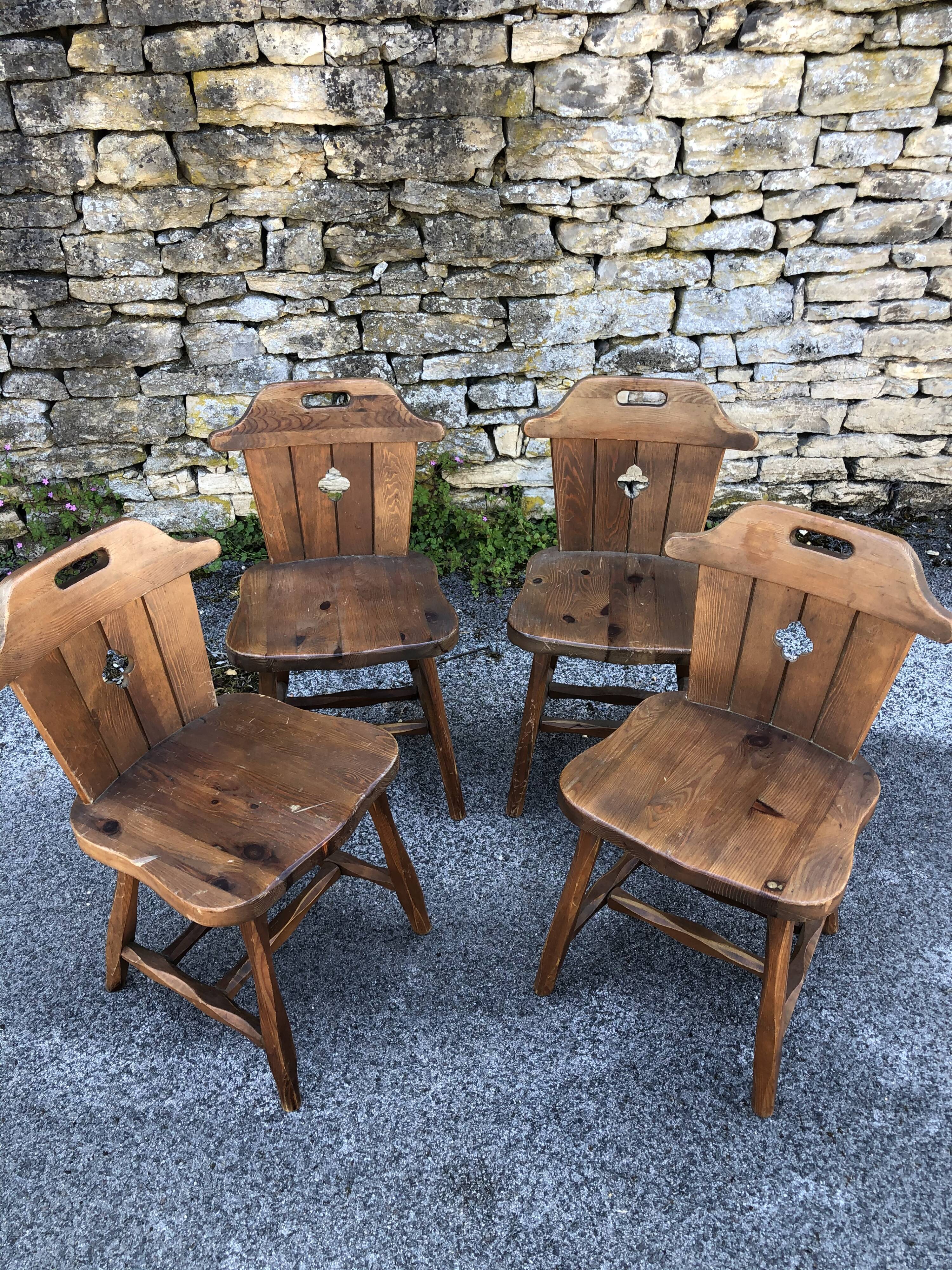 4 rustic mountain chair 60/70 years