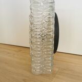 Plafonnier vintage en verre gaufré : éclairage rétro des années 1970