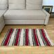 Set of two Romanian wool fluffy rugs with stripes made by hand