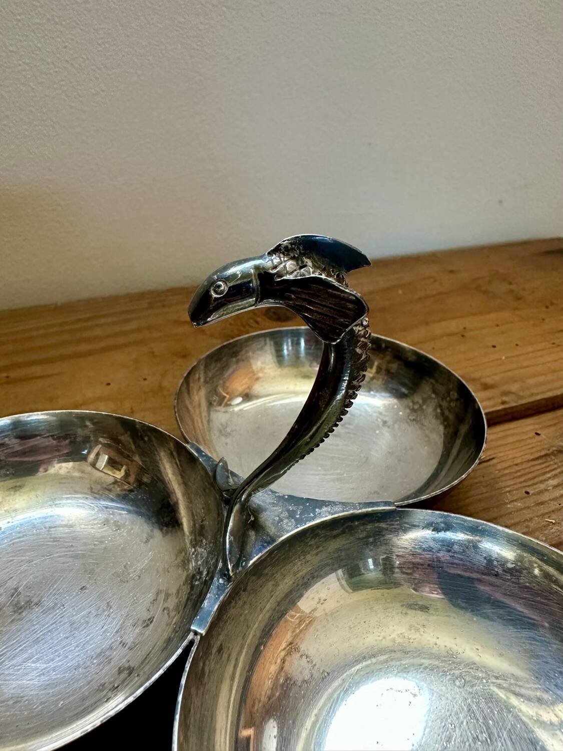 Old metal servant, silver Old metal servant, silver