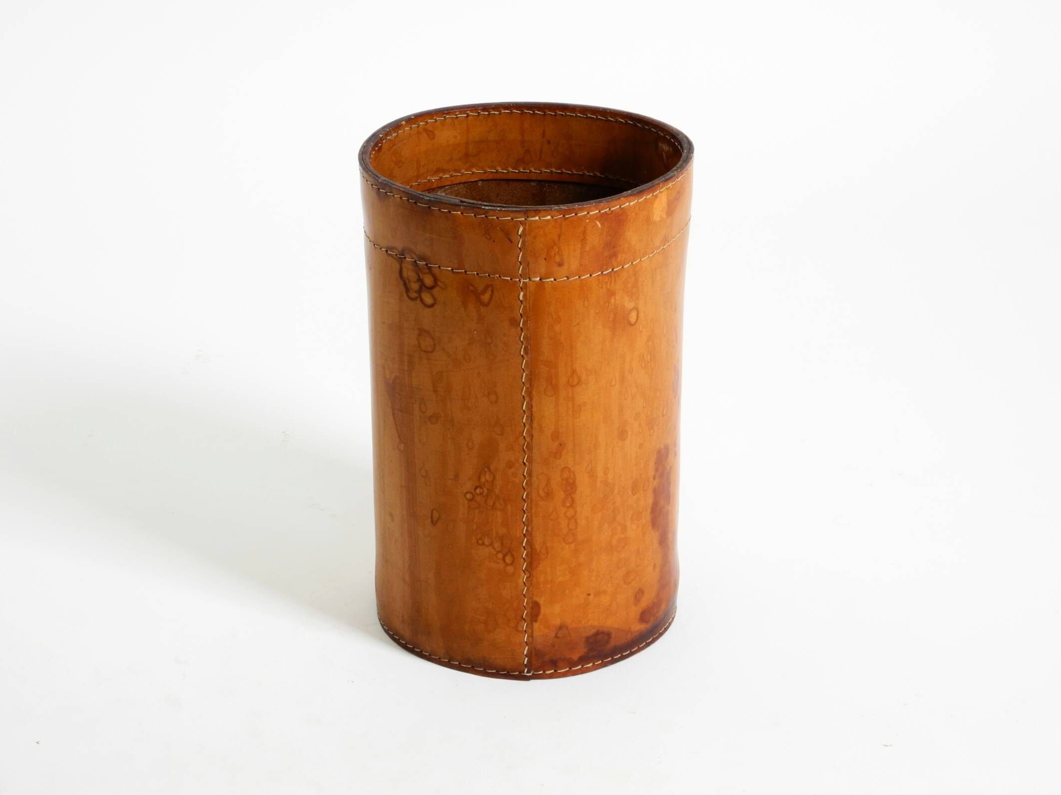 Beautiful 1960s leather paper bin by Torben Ørskov & Co Denmark