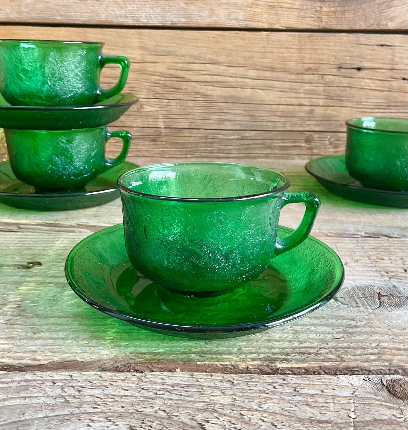 4 Arcoroc Sierra green cups