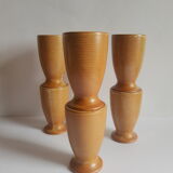 Set of 6 stoneware mazagrans CNP gres village France vintage