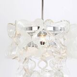 Murano glass suspension light in chrome designed by Carlo Nason for Kalmar, Catena, Austria.