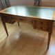 Napoleon Empire style wood and green leather desk 4 drawers 2 sliding shelves