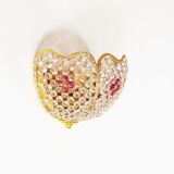 Gilt brass and crystal glass 'basket' wall light by Palwa, Germany 1960s