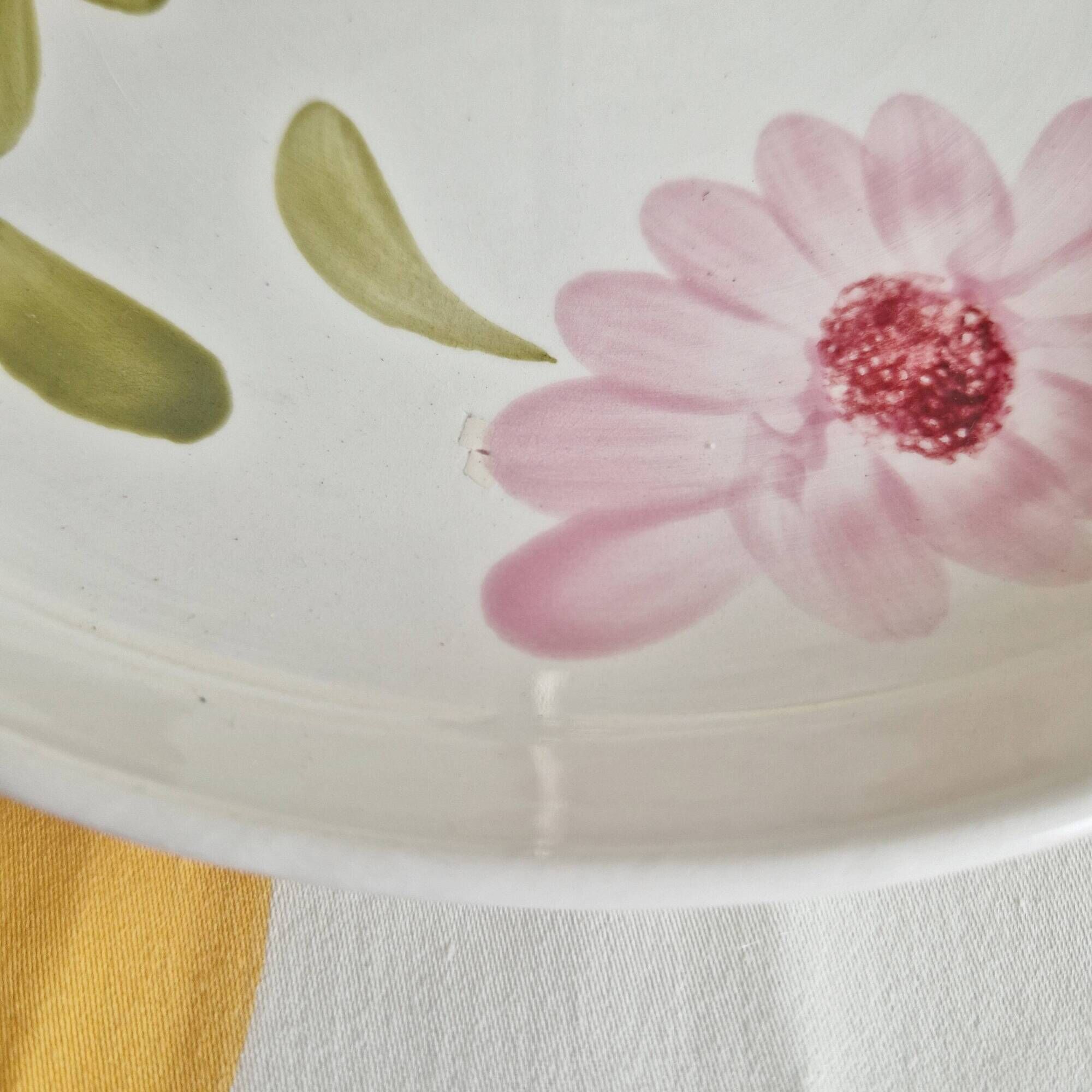 Digoin vintage serving plate cake stand, marguerite model, hand painted