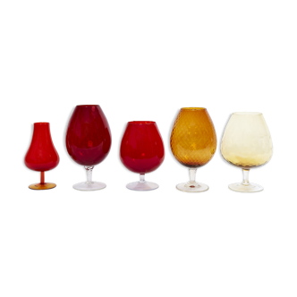 Italian glassware vases Empoli vintage