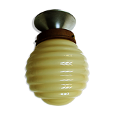 Pale yellow opaline ceiling lamp