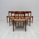 1950s set of 6 vintage Danish teak dining chairs No. 75 by Niels O. Møller