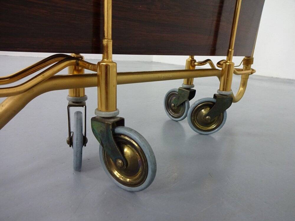 Vintage rosewood tea cart from Gerlinol, 1970s.