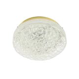 Pair of Large Murano Ice Glass Ceiling Lights from Doria Leuchten, Germany, 1960s