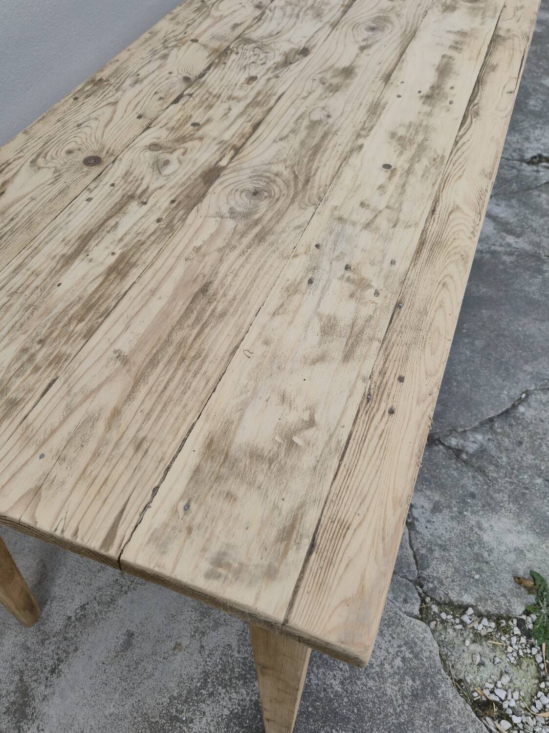 Rustic farmhouse table in fir, 1900