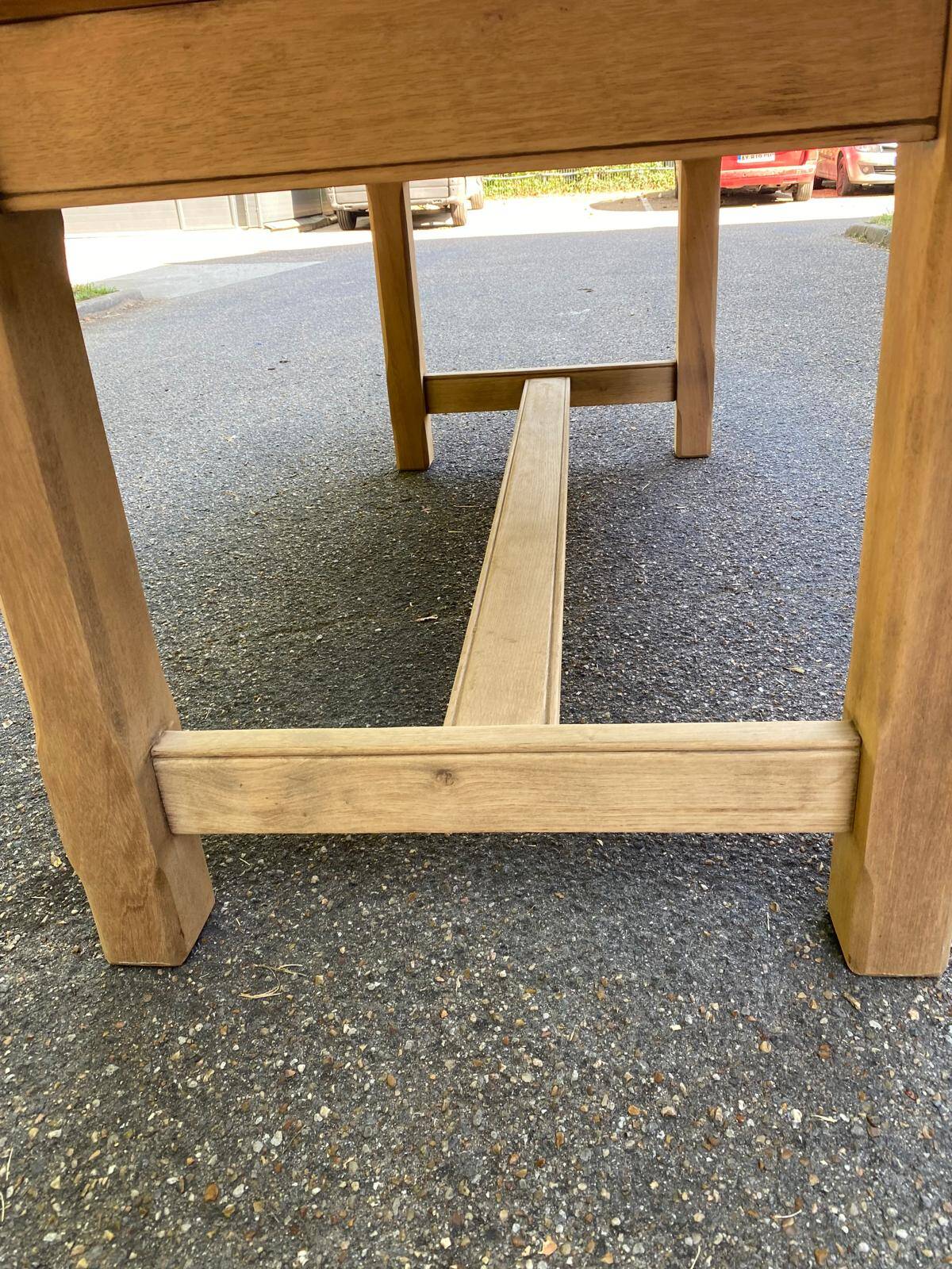 Renovated 1960s oak farmhouse dining table