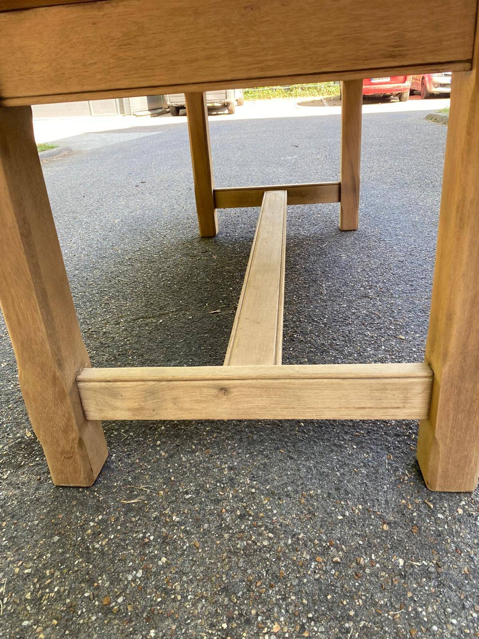 Table à manger de ferme rénovée en chêne des années 60