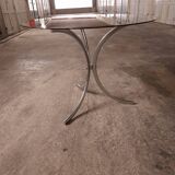 70's table Smoked glass, chrome legs