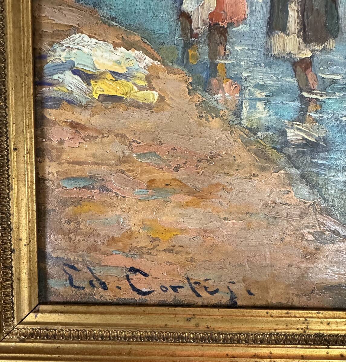 Édouard Cortes, (1882-1969), “Washerwomen”, oil on canvas