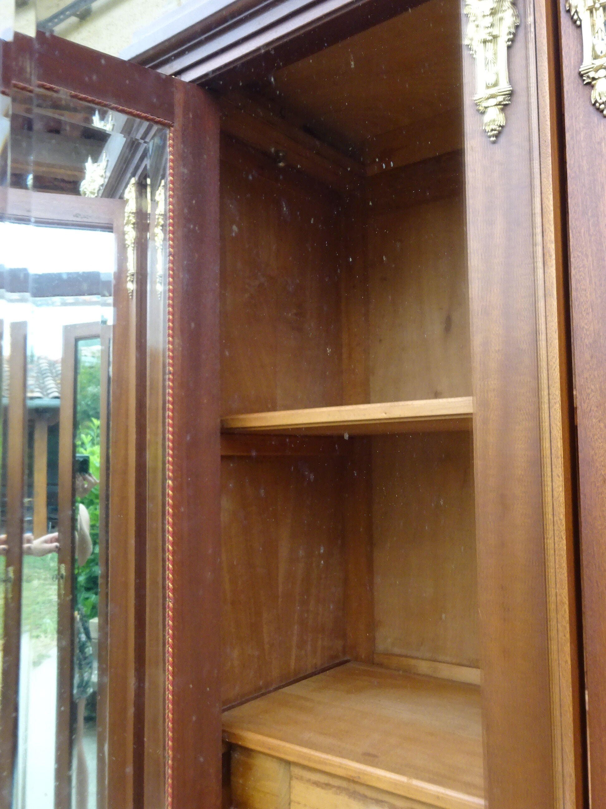 Louis XVI style wardrobe late nineteenth century, mahogany and marquetry