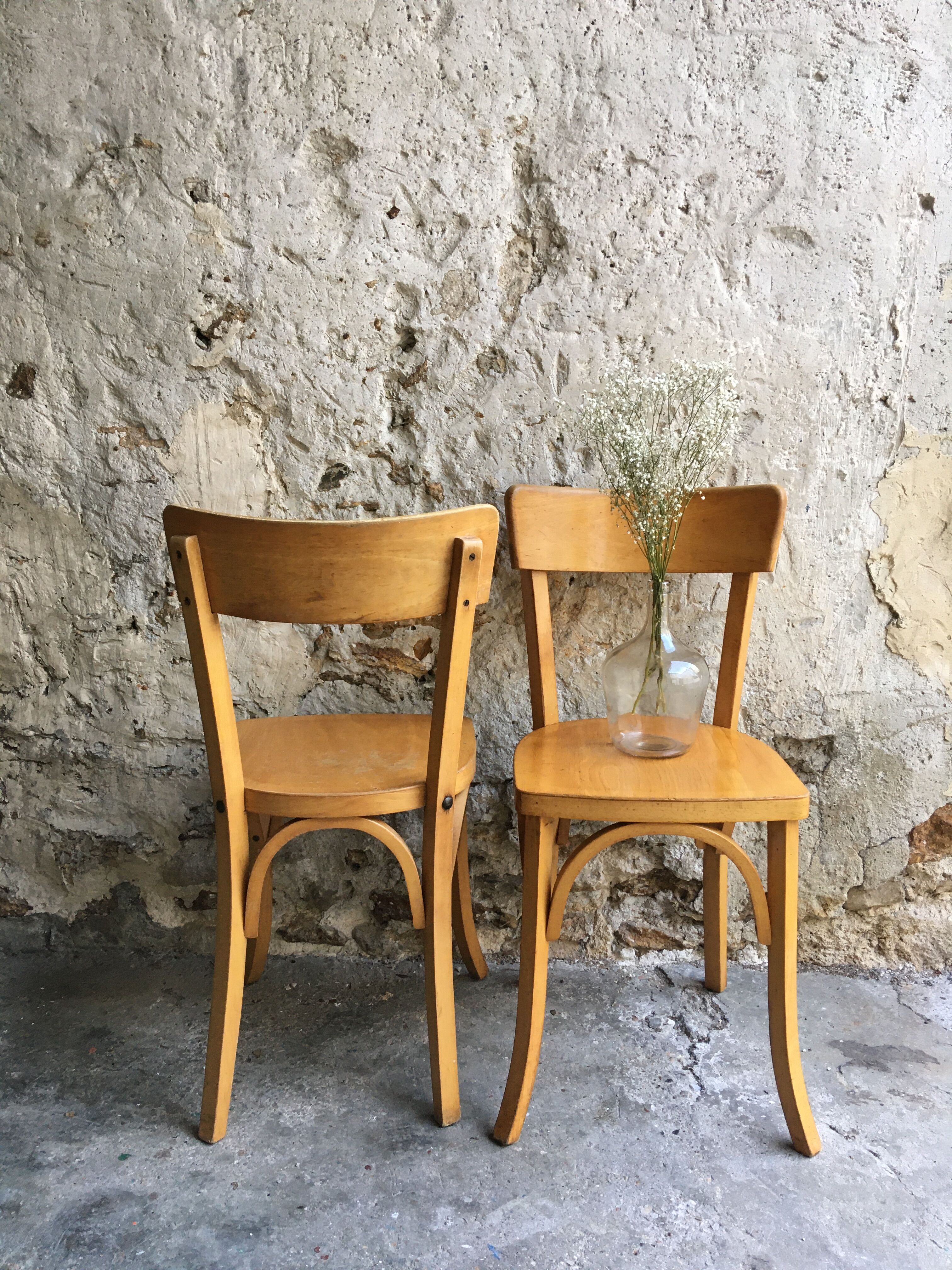 Lot of 2 vintage farm chairs